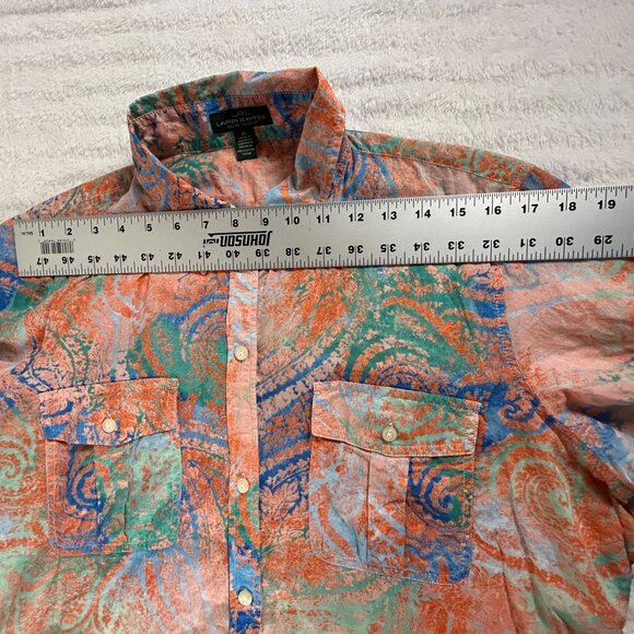 LRL Lauren Jeans Co. Ralph Lauren Womens Button-Up Shirt XL Paisley Swirl Print - Picture 5 of 8